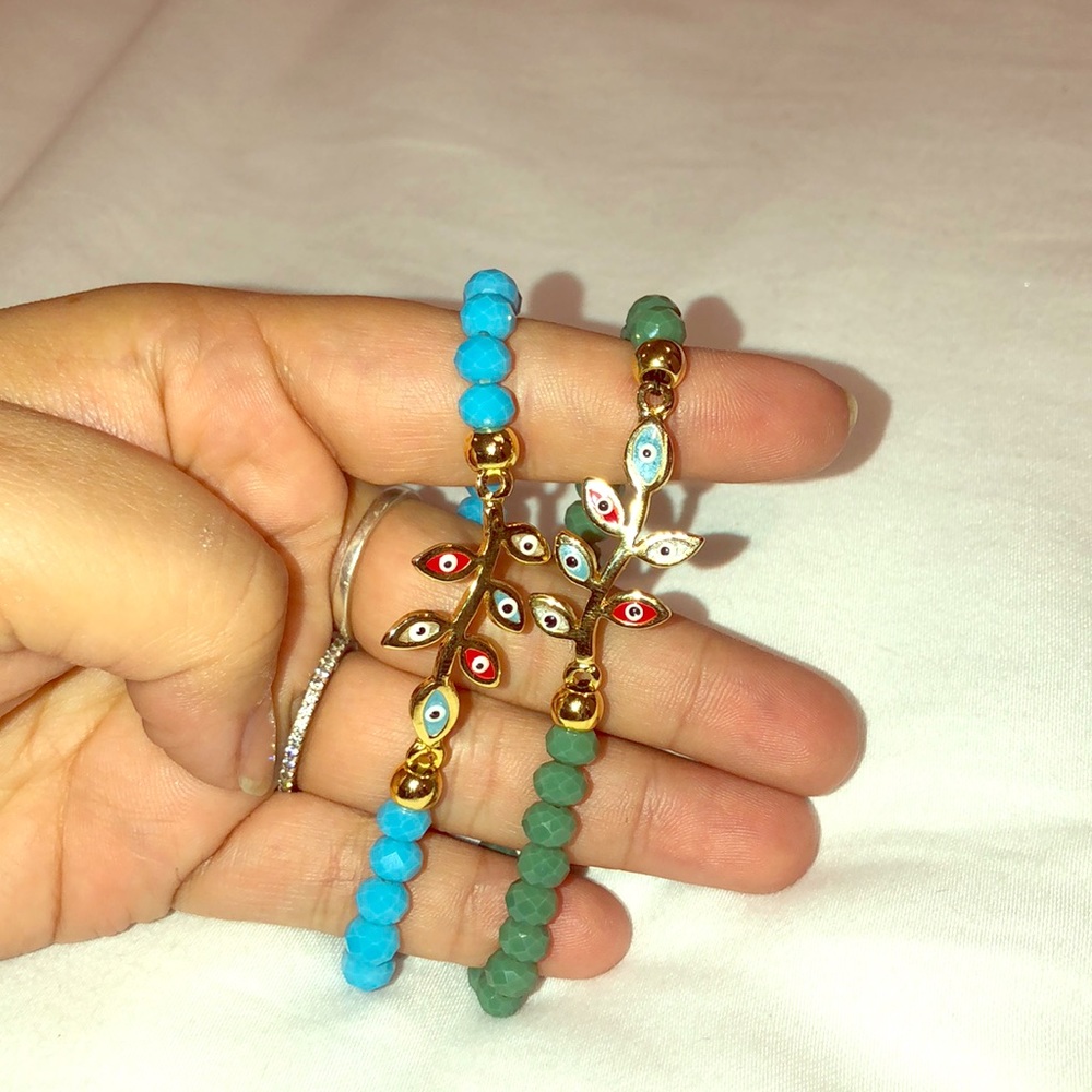 Matching mal ojo bracelets